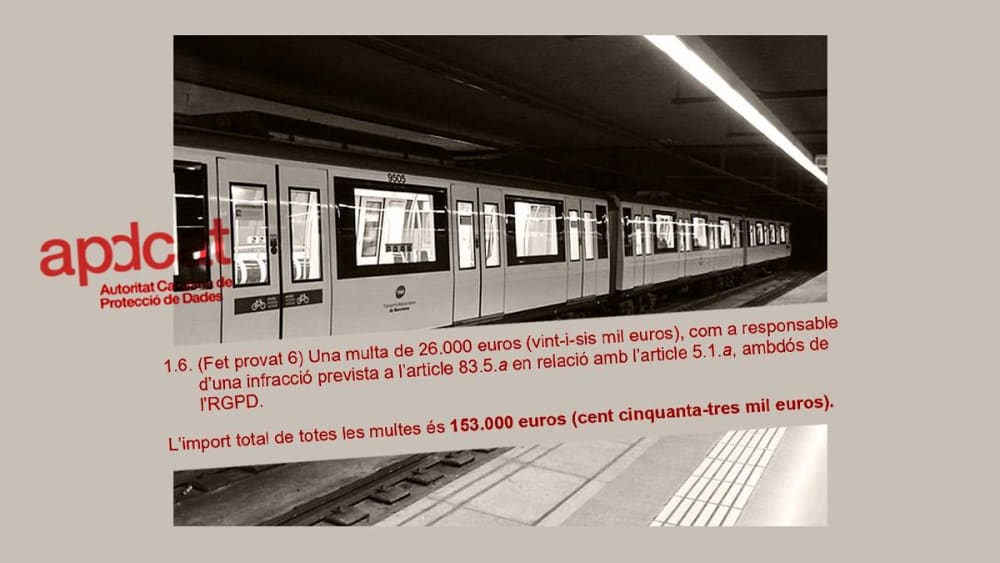 Multa de 153.000 euros a l'empresa de metre i bus de Barcelona per exposar dades confidencials de les seves emprats