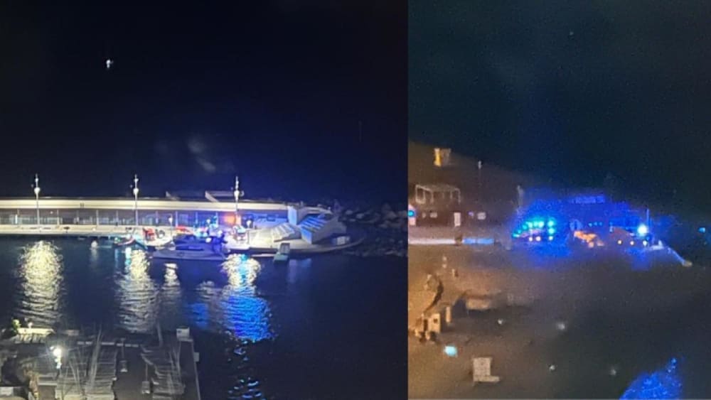 Ampli operatiu de cerca en el Port Olímpic després de caure a la mar una persona