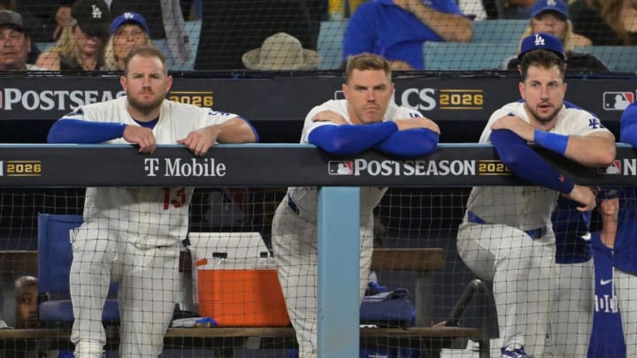 Jugadors dels Dodgers després de la derrota contra els Brewers a les NLCS.