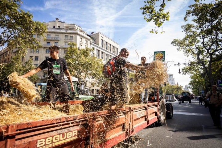 La tractorada pel centre de Barcelona, ​​en imatges