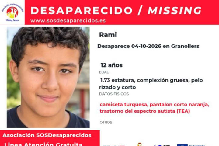 Troben un cadàver en la costa de Sitges que podria ser el de Rami, el nen de 12 anys amb autisme desparecido a Granollers