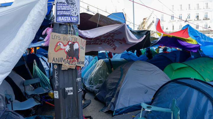 Els acampats de la porta del Sol per la crisi de l'habitatge comencen ja a plantejar la "rasa"