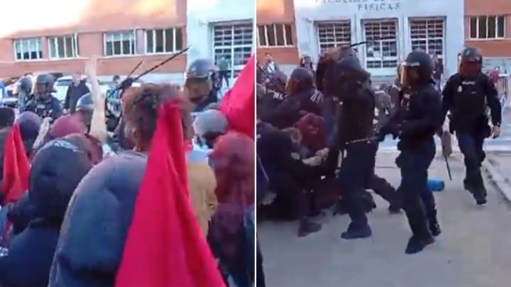 Cinc detinguts i diversos ferits, entre ells dos policies, durant els incidents en la Complutense en la primera jornada de vaga