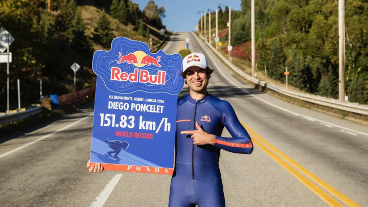 Diego Poncelet bat el rècord de velocitat sobre un skate en aconseguir els 151,83 #km/h