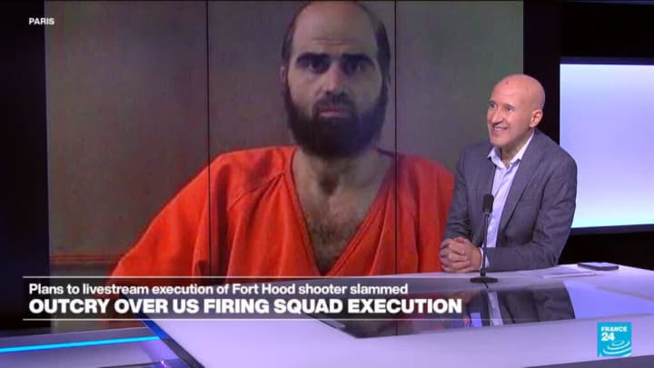 La protesta sobre els plànols dels Estats Units per viure l'execució de l'escamot d'execució del foc de Fort Hood