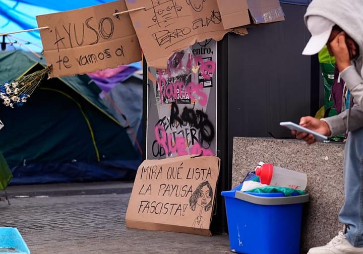 La Comunitat de Madrid denuncia davant la Fiscalia possibles delictes d'odi contra Ayuso en l'acampada