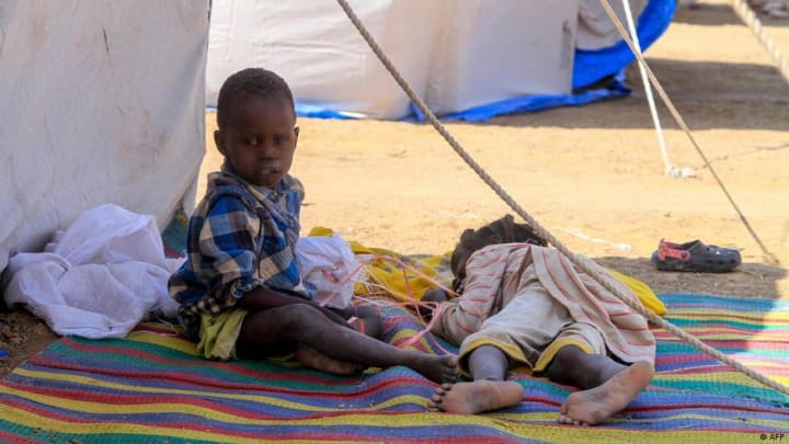 Campament de persones desplaçades per la guerra al Sudan.
