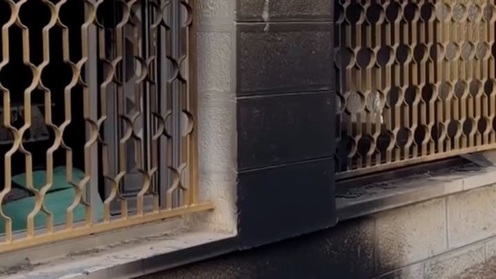 Mesquita danyada a la localitat palestina de Mukhmas.