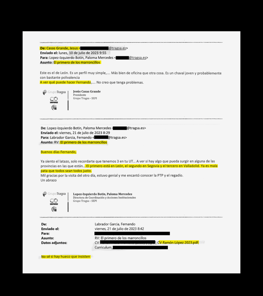 "El primero de los marroncillos": correos internos revelan que el hombre del PSOE en Tragsa dirigió 'enchufes' tras Jésica
