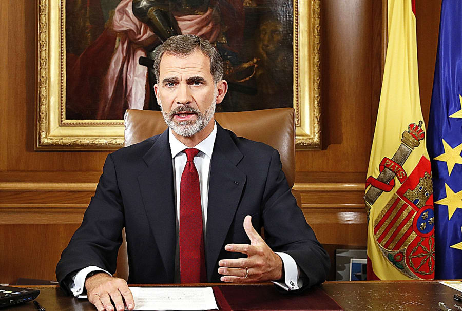 El Rey, en su discurso tras el referéndum ilegal en Cataluña del 1 de octubre de 2017.