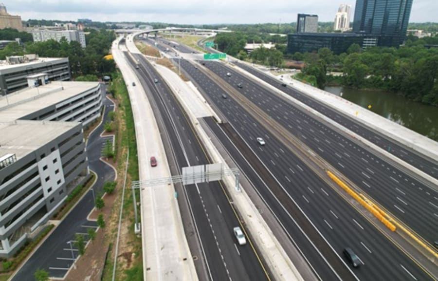 Congestión en un tramo de la I-285 de Georgia.