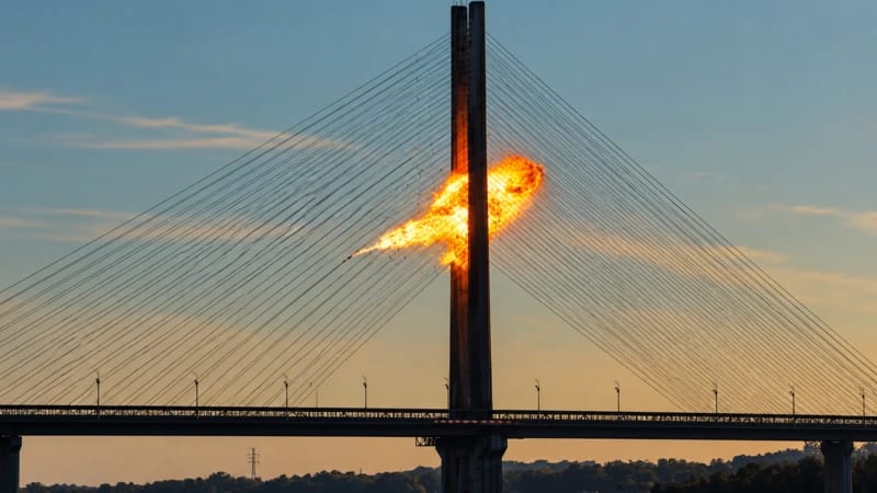 Un dron ruso ataca el puente Pivdennyi, en Kyiv