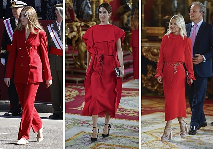 Sofía de Borbón con un traje de Tommy Hilfiger, Sofía Palazuelo con un vestido firmado por Ernesto Naranjo, y Eugenia Martínez de Irujo con su inconfundible estilo boho