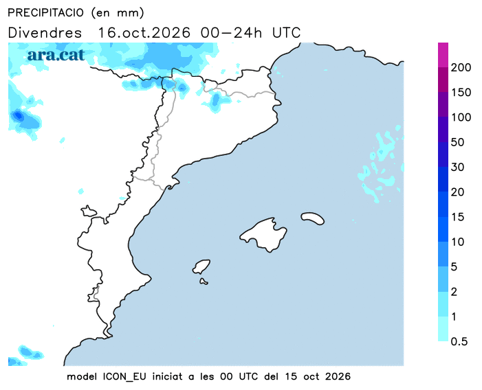 Precipitacions previstes els pròxims dies.