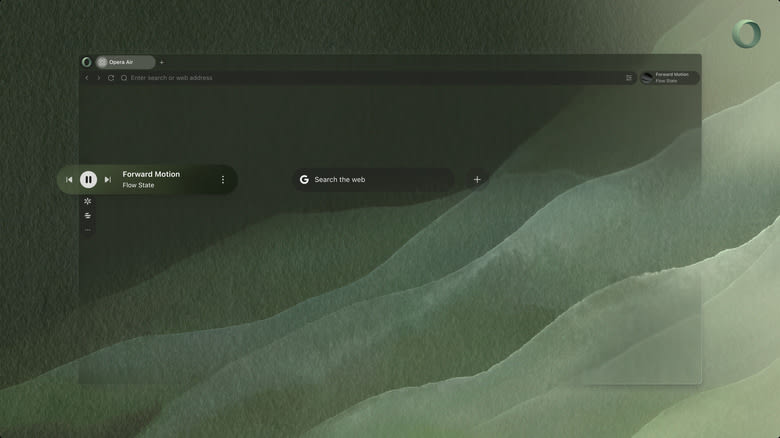 Opera Air web browser home screen