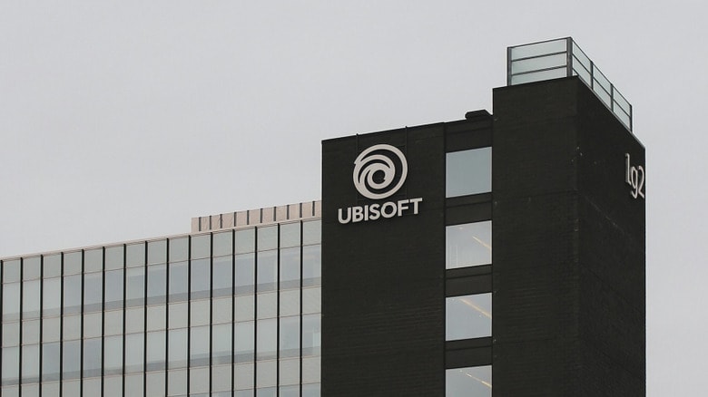Ubisoft logo on the side of a building.