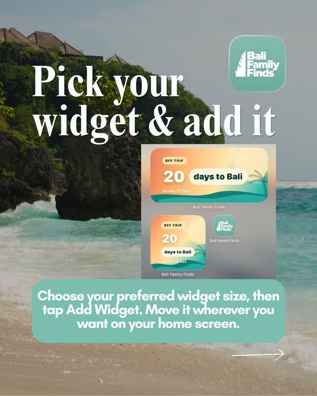 📱 DID YOU KNOW YOU CAN PUT BALI FAMILY FINDS RIGHT ON YOUR HOME SCREEN? 🌴

If you’re planning a Ba image 4