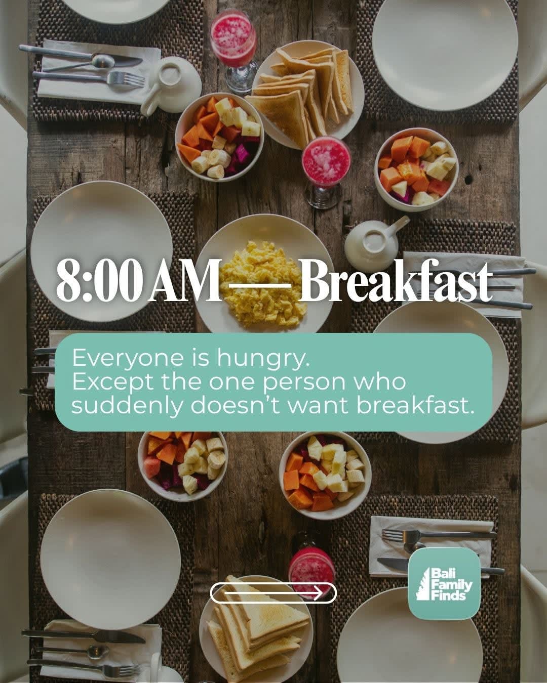 🌴 A realistic day in Bali with kids… because it doesn't always go to plan. 😂

8am: Breakfast. Ever image 2