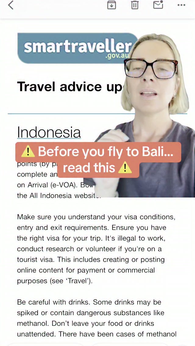 ⚠️ Before you fly to Bali… take five minutes to read the official travel advice.

Most of us spend h