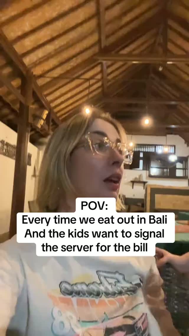 One unexpected side effect of eating out more in Bali? Our kids have become very comfortable with re