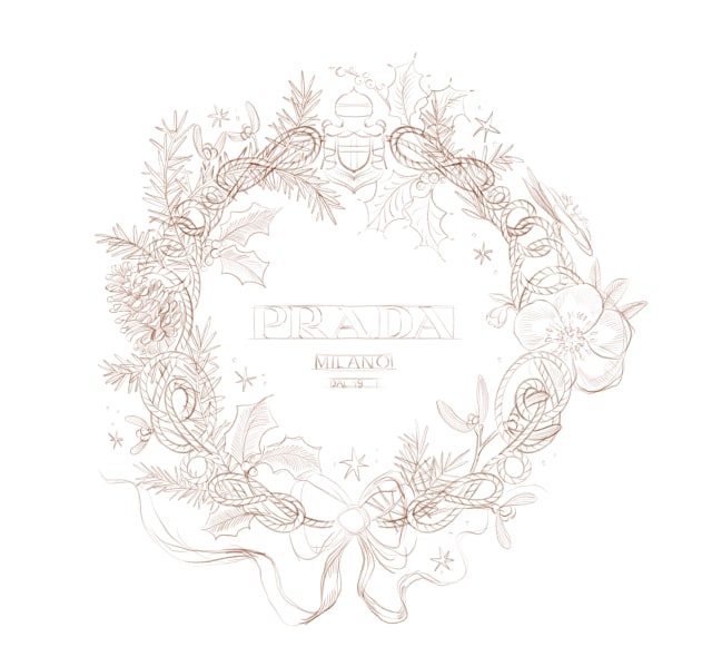 early sketch study of a Christmas wreath for Prada