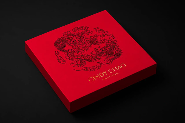 red gift box with dragon illustration, Cindy Chao variant