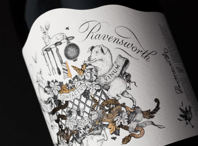 label detail on a Ravensworth wine bottle