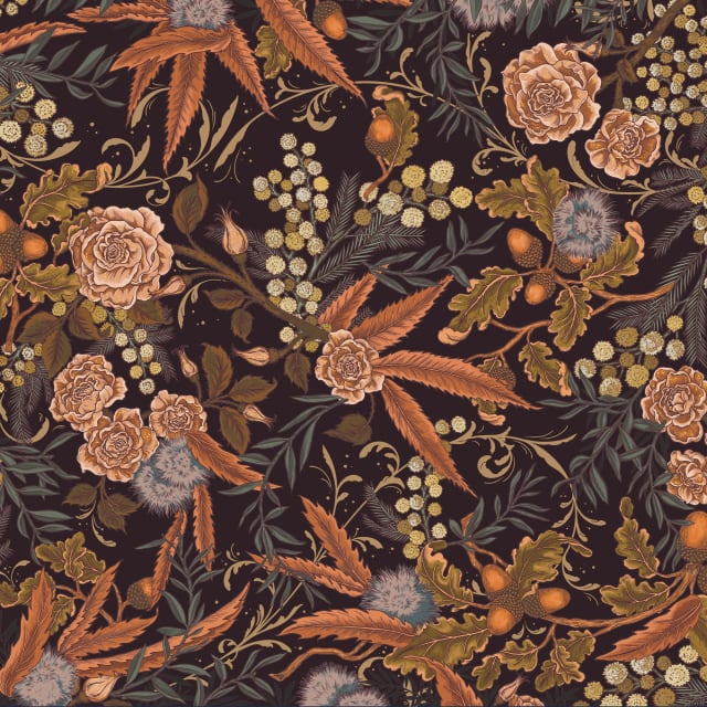 motif floral en répétition pour Graham's Port, tons chauds