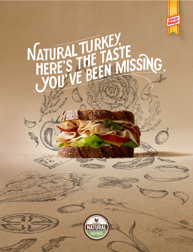 illustrated veggies campaign for Oscar Mayer