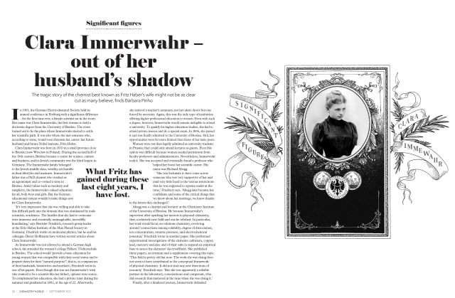 archival portrait of Clara Immerwahr in a magazine spread