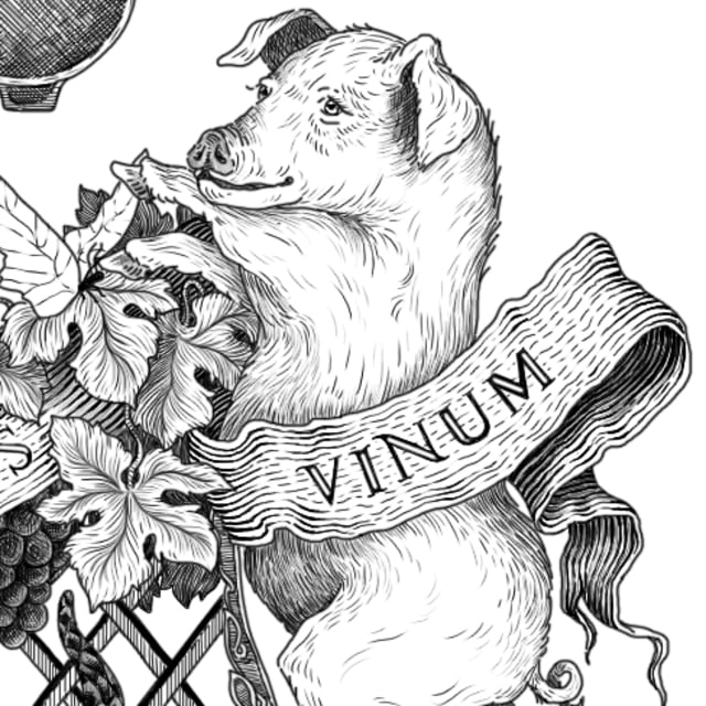 détail de l'illustration Ravensworth, ours avec grappe de raisin