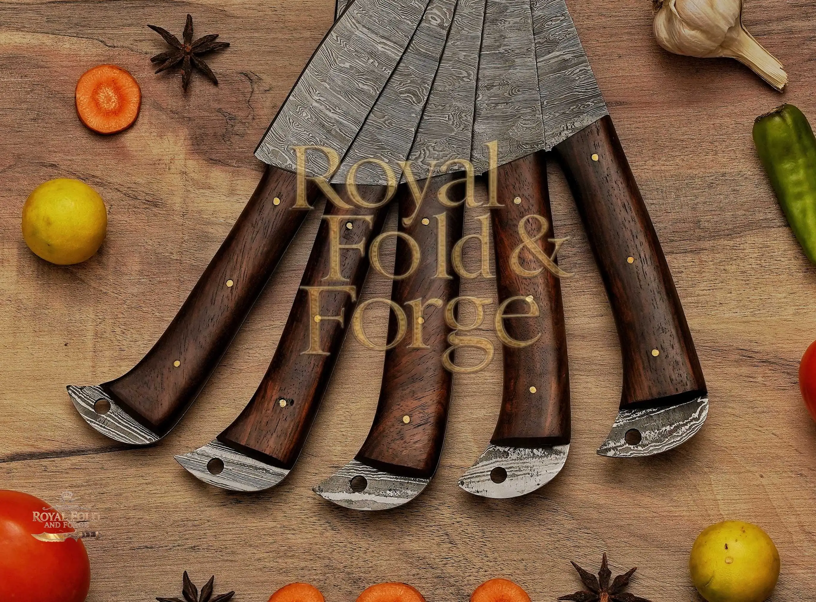 Detailed view 3 of Hand-forged Damascus steel Premium Damascus Steel Tool Set - Royal Fold & Forge