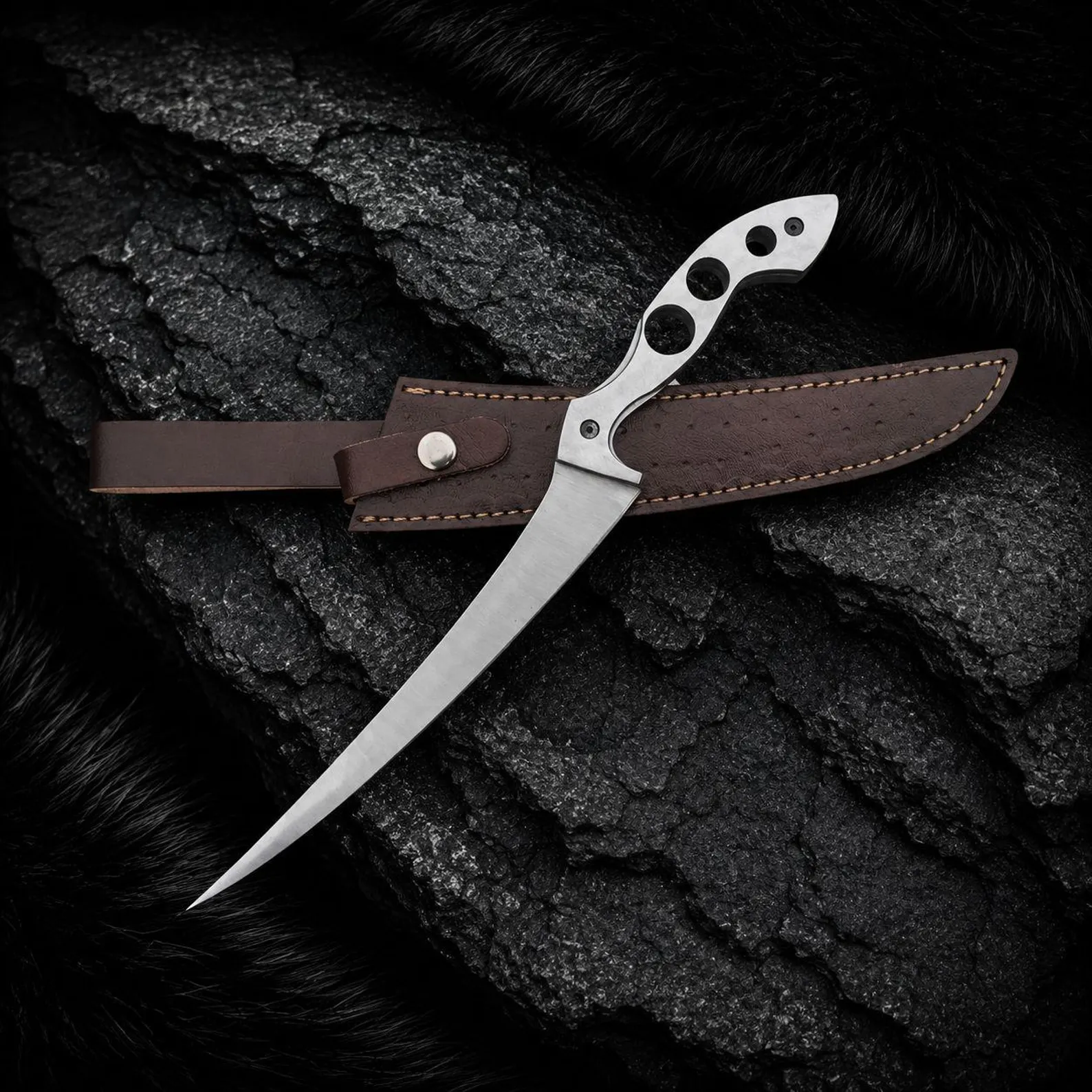 Detailed view 2 of Hand-forged Damascus steel Handmade Stainless Steel Dexter Morgan Inspired Display Tool Set for Collectors