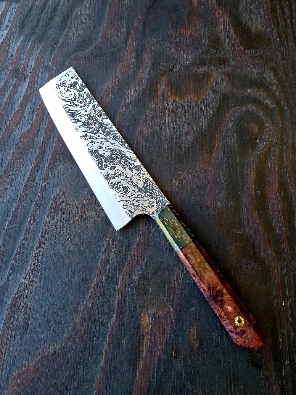 Detailed view 9 of Hand-forged Damascus steel Thin Forged Koi Set - First copy