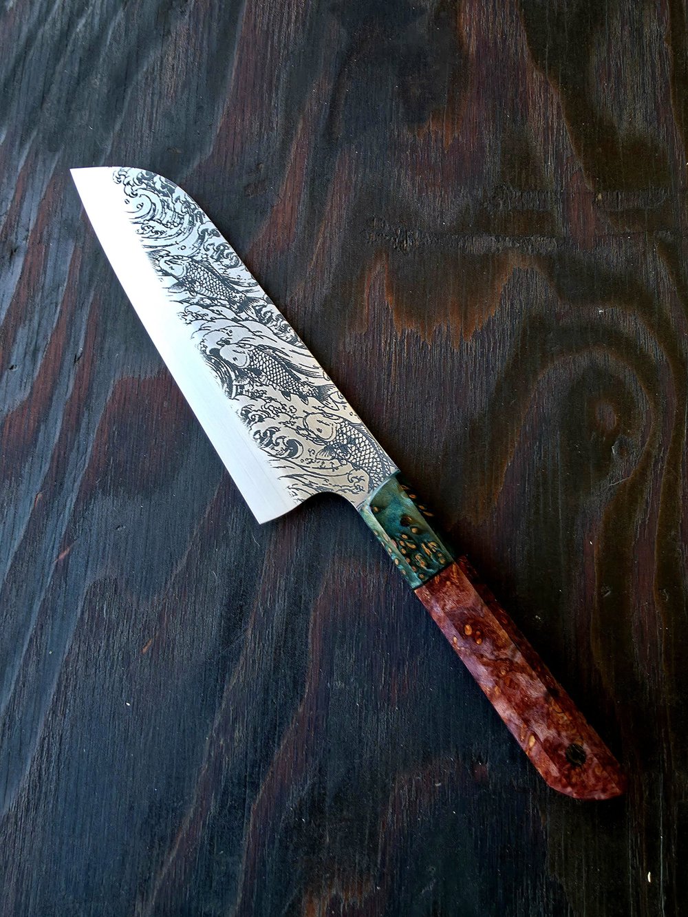 Detailed view 7 of Hand-forged Damascus steel Thin Forged Koi Set - First copy