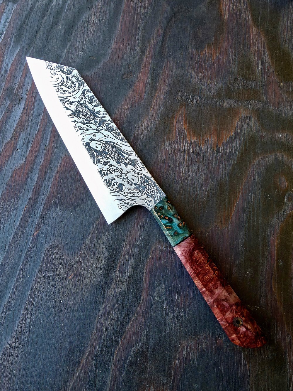 Detailed view 8 of Hand-forged Damascus steel Thin Forged Koi Set - First copy