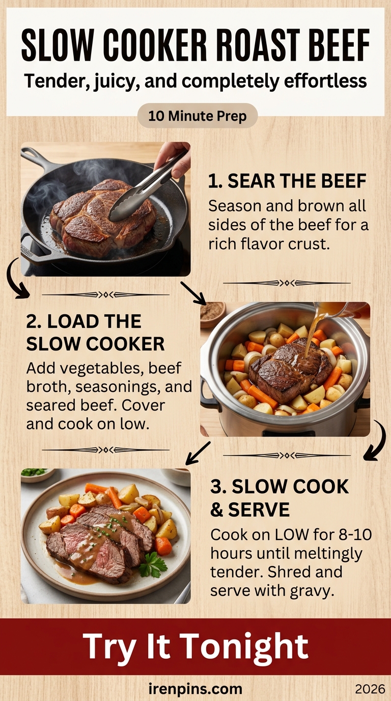 Slow Cooker Roast Beef That Slices Clean Instead of Shredding