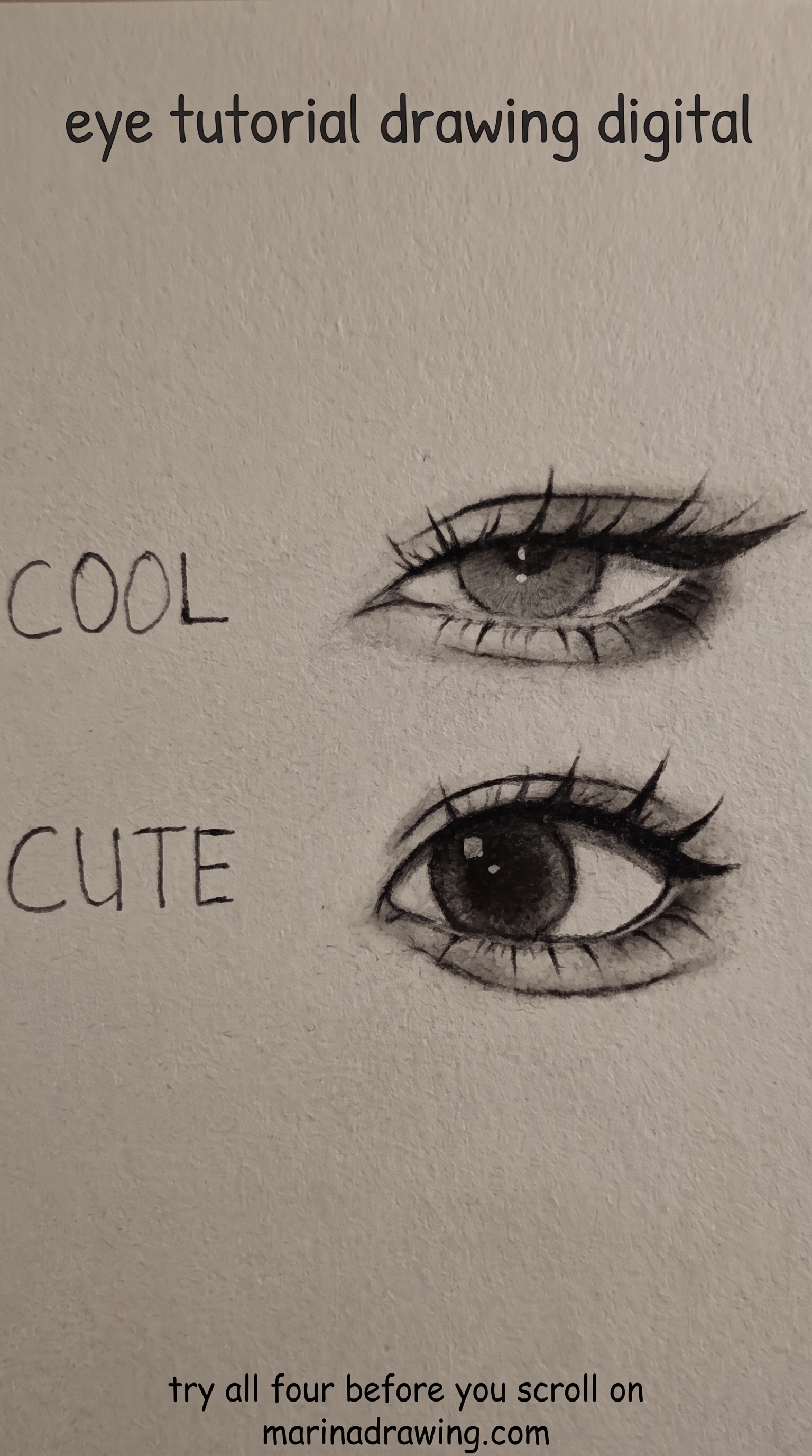 Eye tutorial drawing digital: tilt changes the character