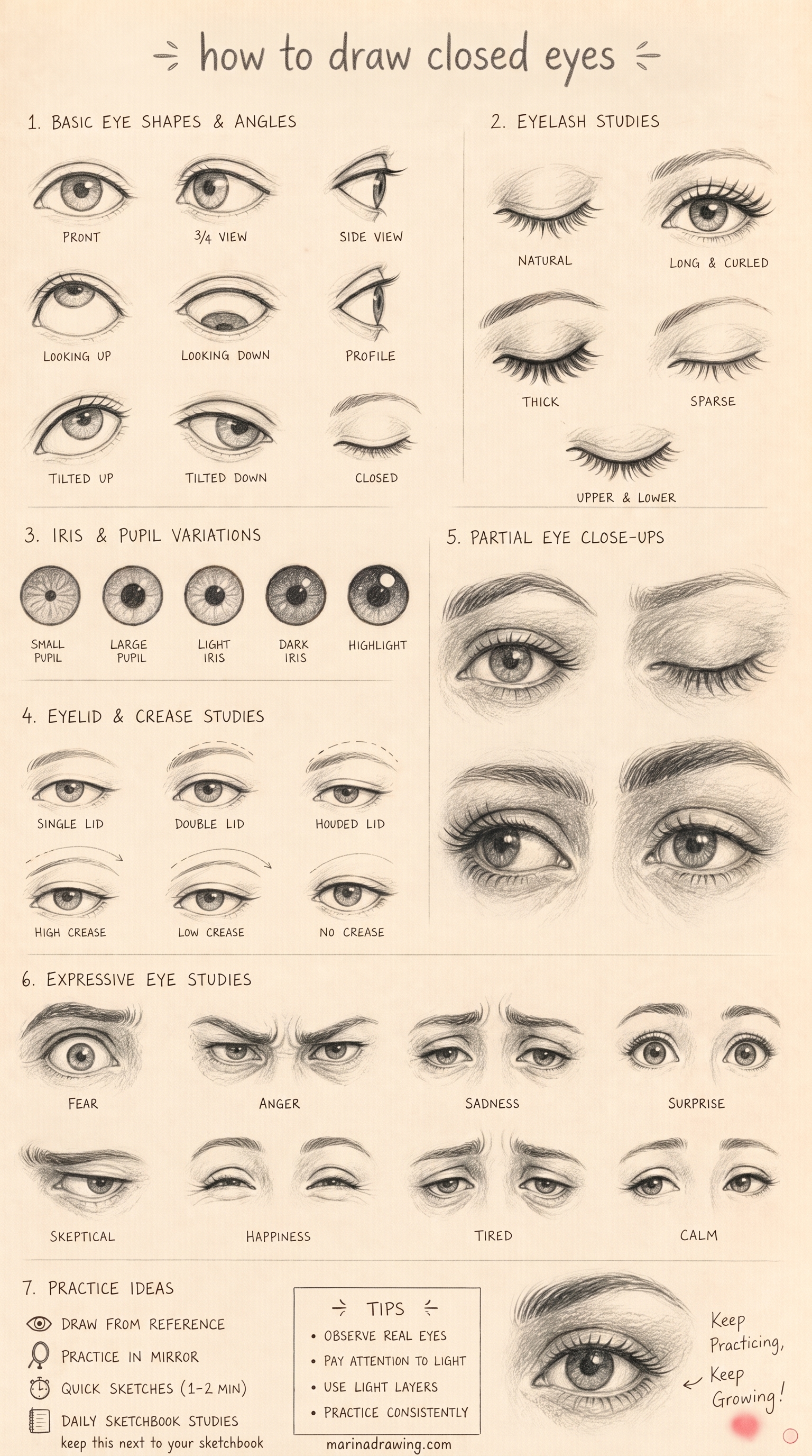 How to draw closed eyes so they stop being a straight line