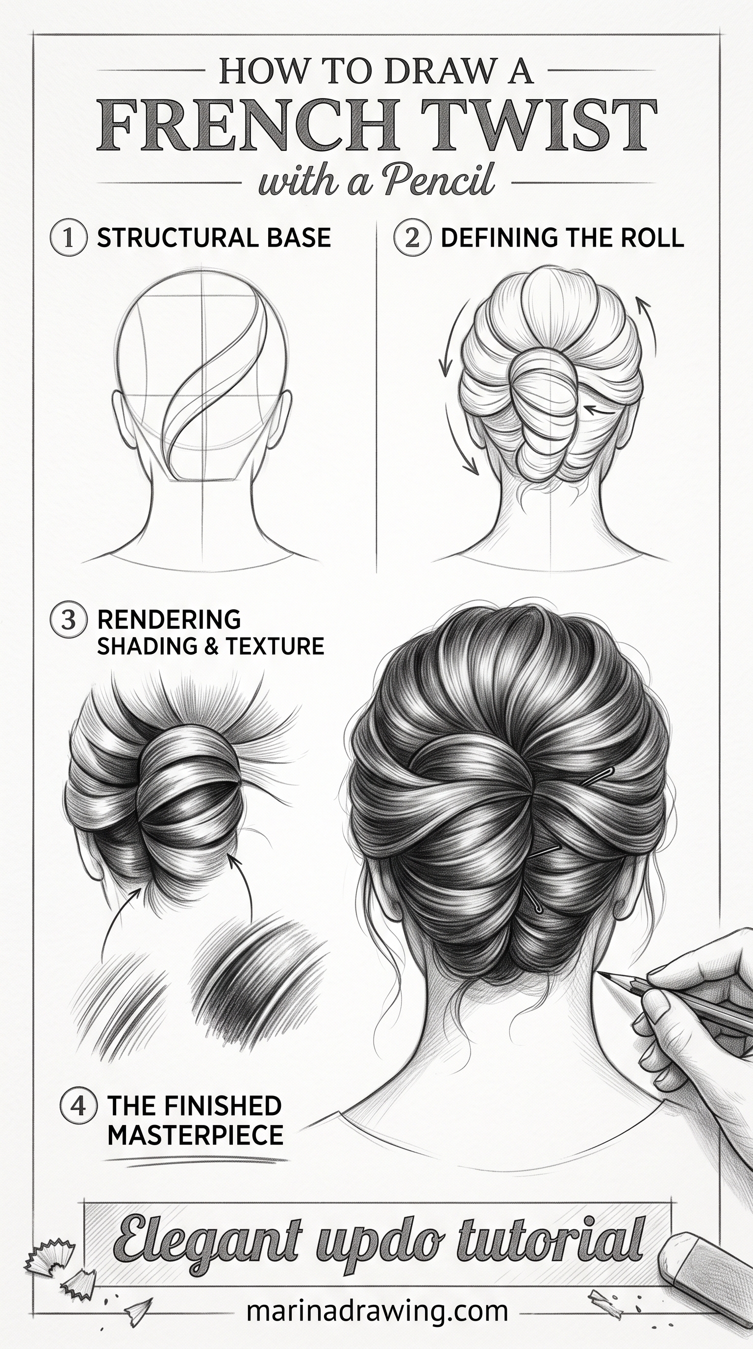 How to Draw a French Twist: Block the Base First