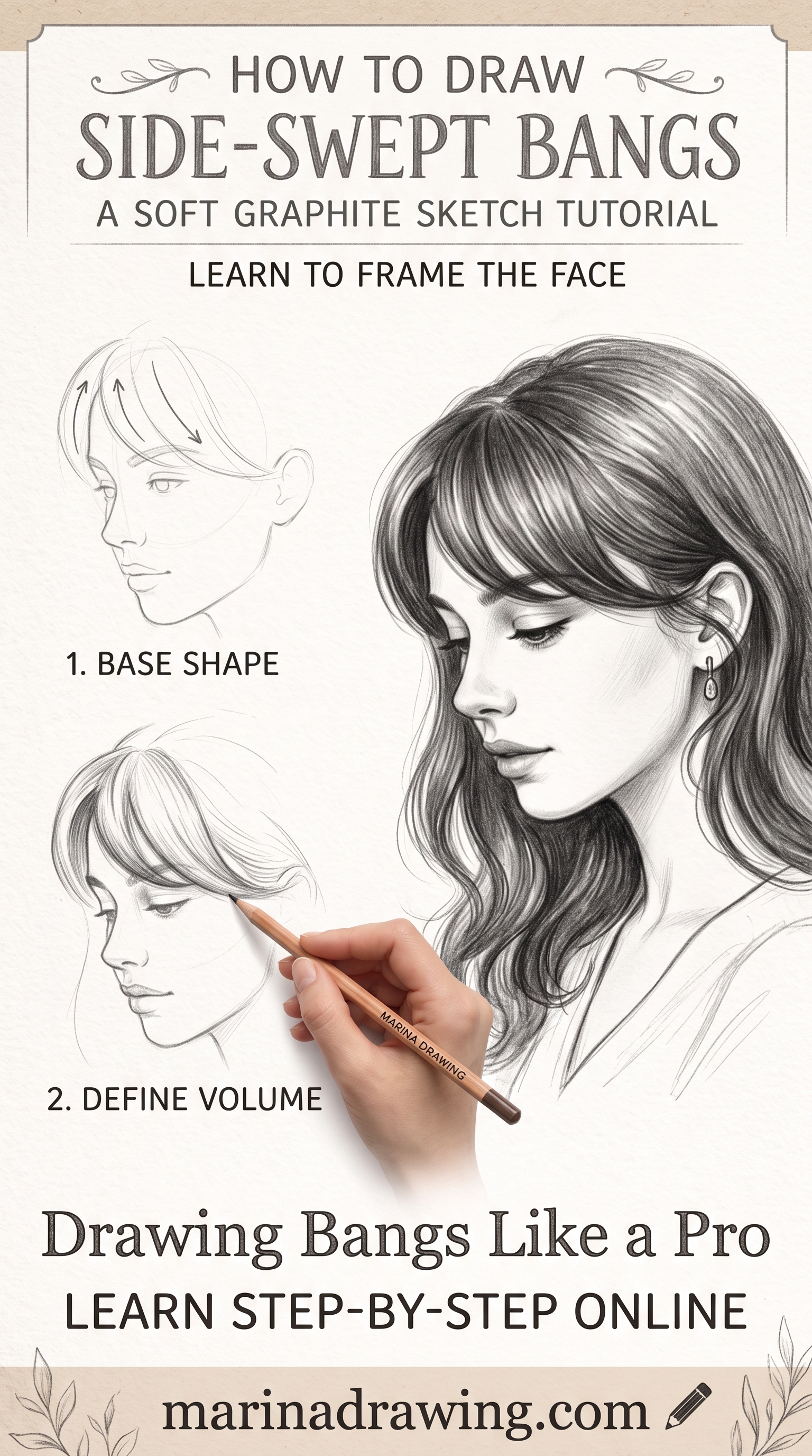 How to Draw Bangs: Frame the Face With Shape First