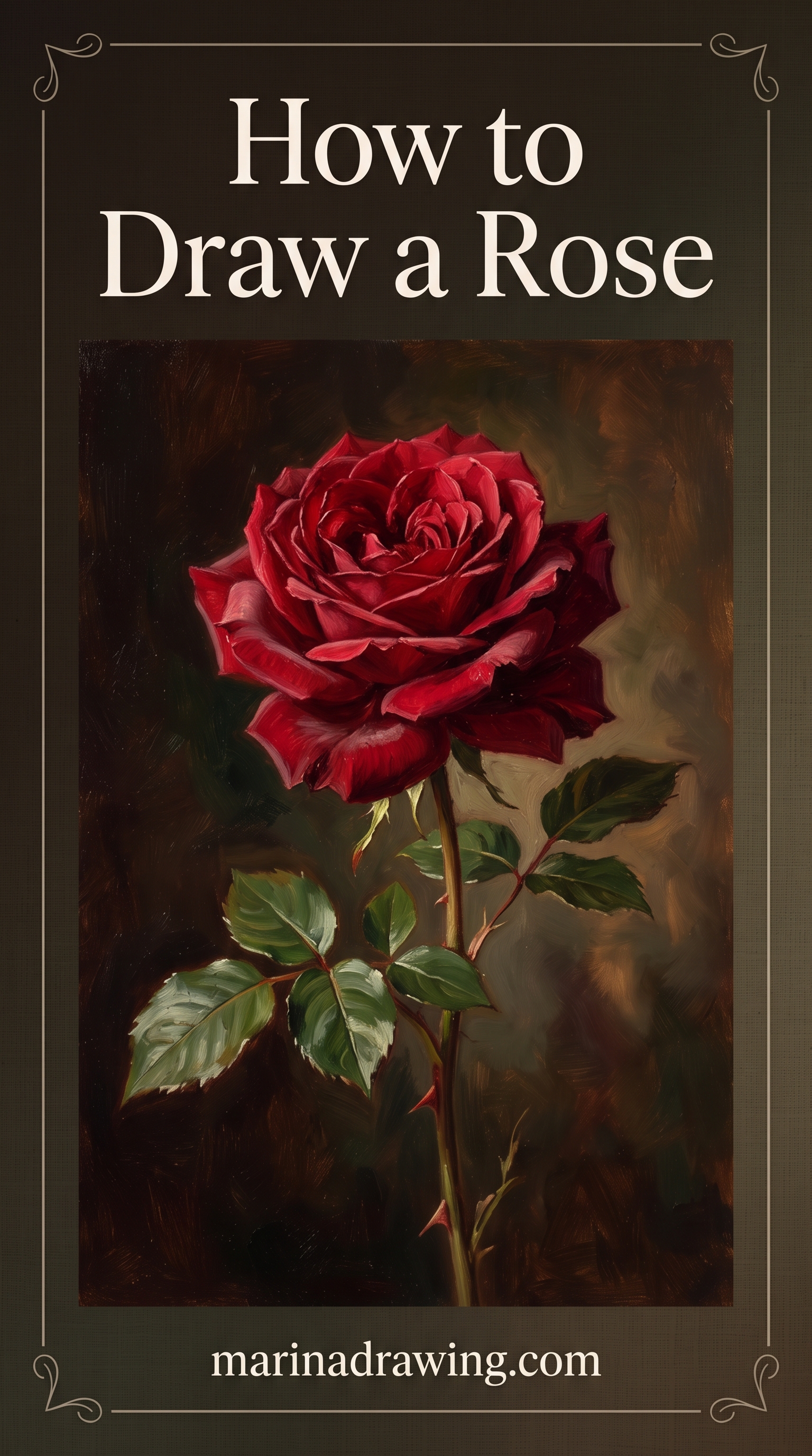 How to draw a rose — a pencil rose in three steps, faint construction, contour with leaves, then light shading, with an HB pencil, 2B pencil and eraser, similar to how to draw a lily flower..