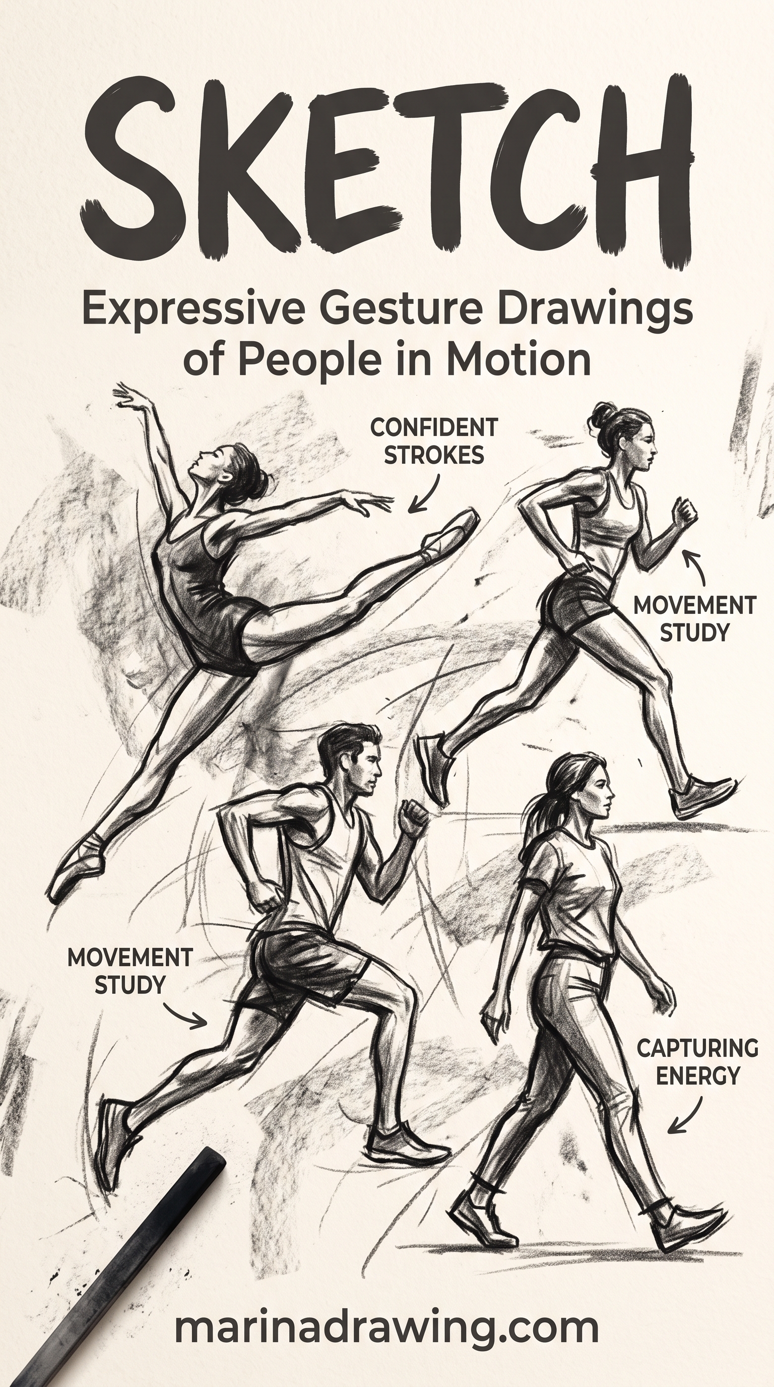 Sketch ideas — quick charcoal sketches of people walking and moving, similar to random sketch ideas.