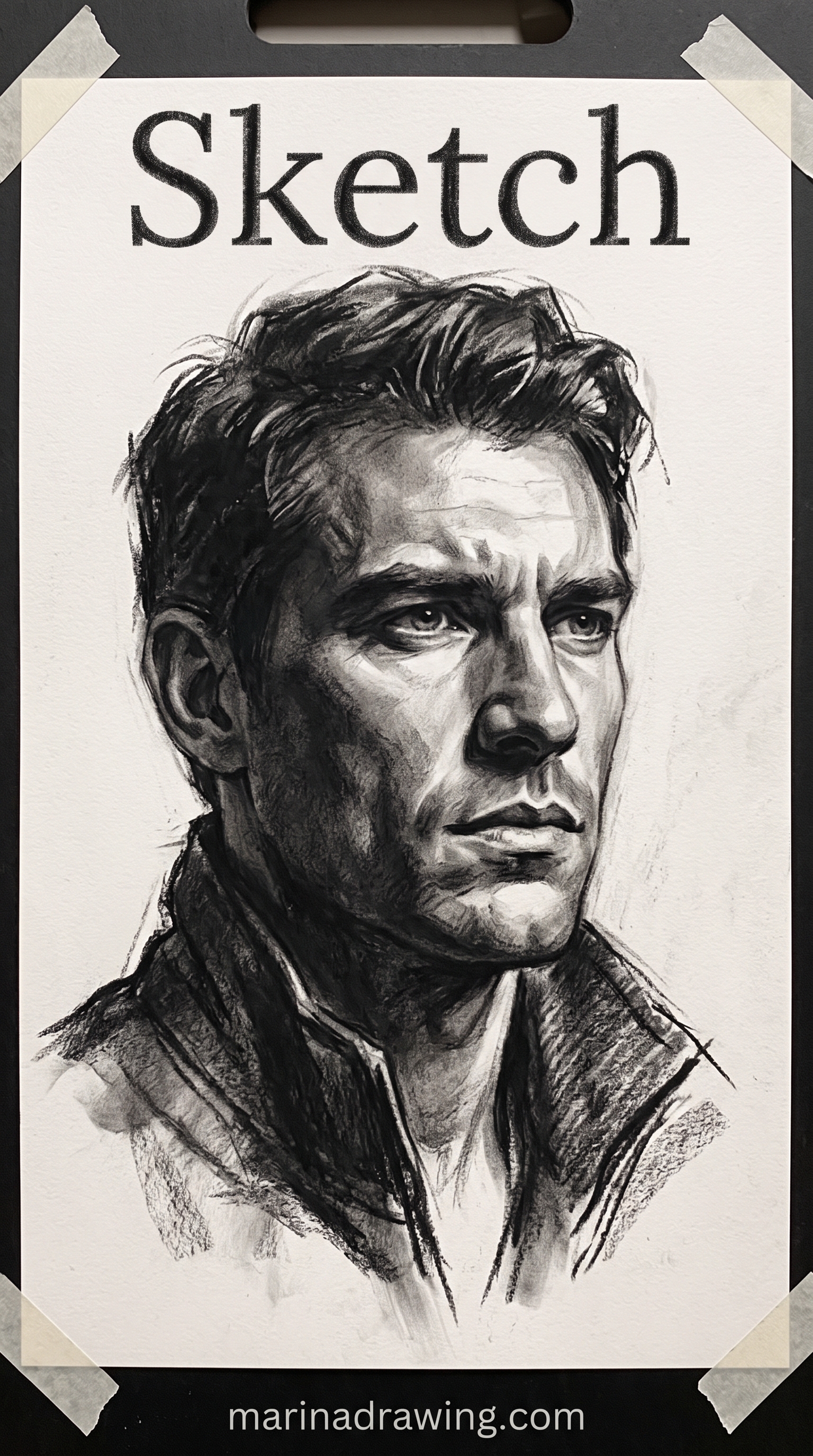 Sketch — a loose charcoal portrait sketch of a person, similar to sketch ideas.