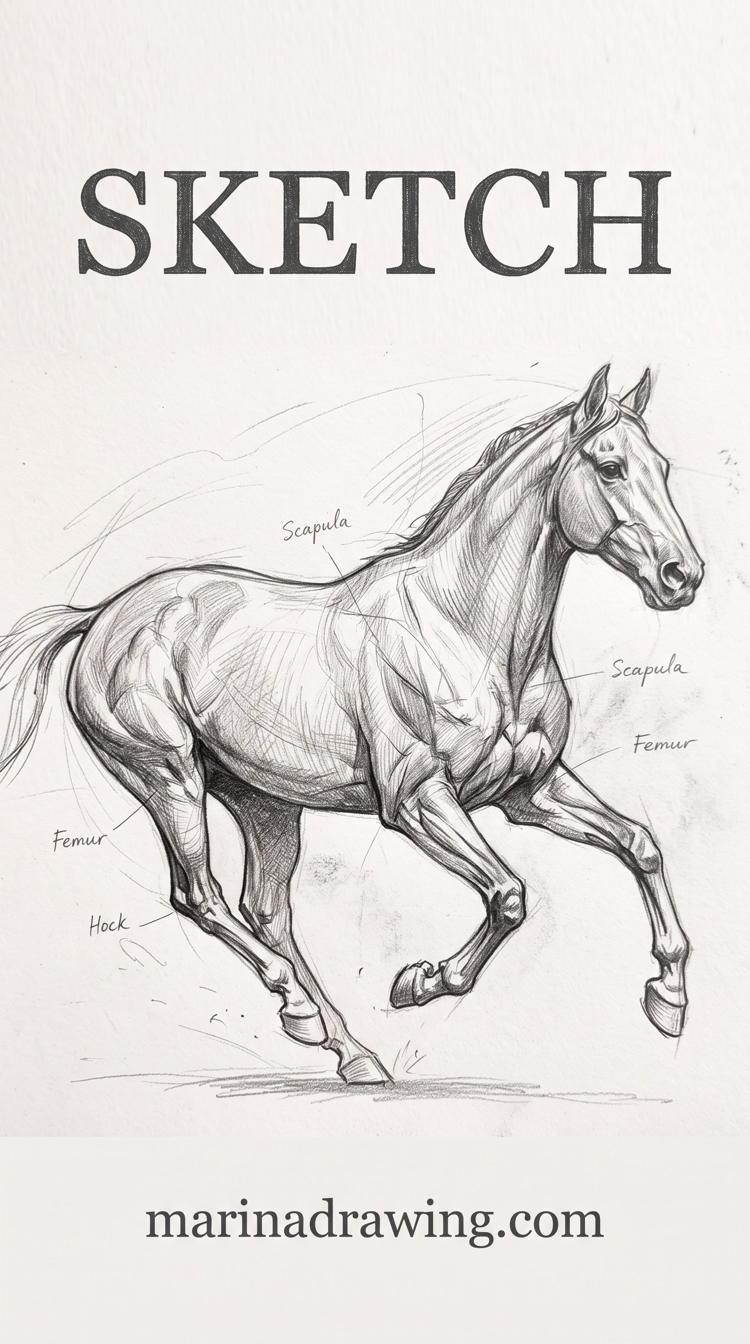 Sketch inspo — a loose sketch of a horse in mid-gallop, similar to random sketch ideas.