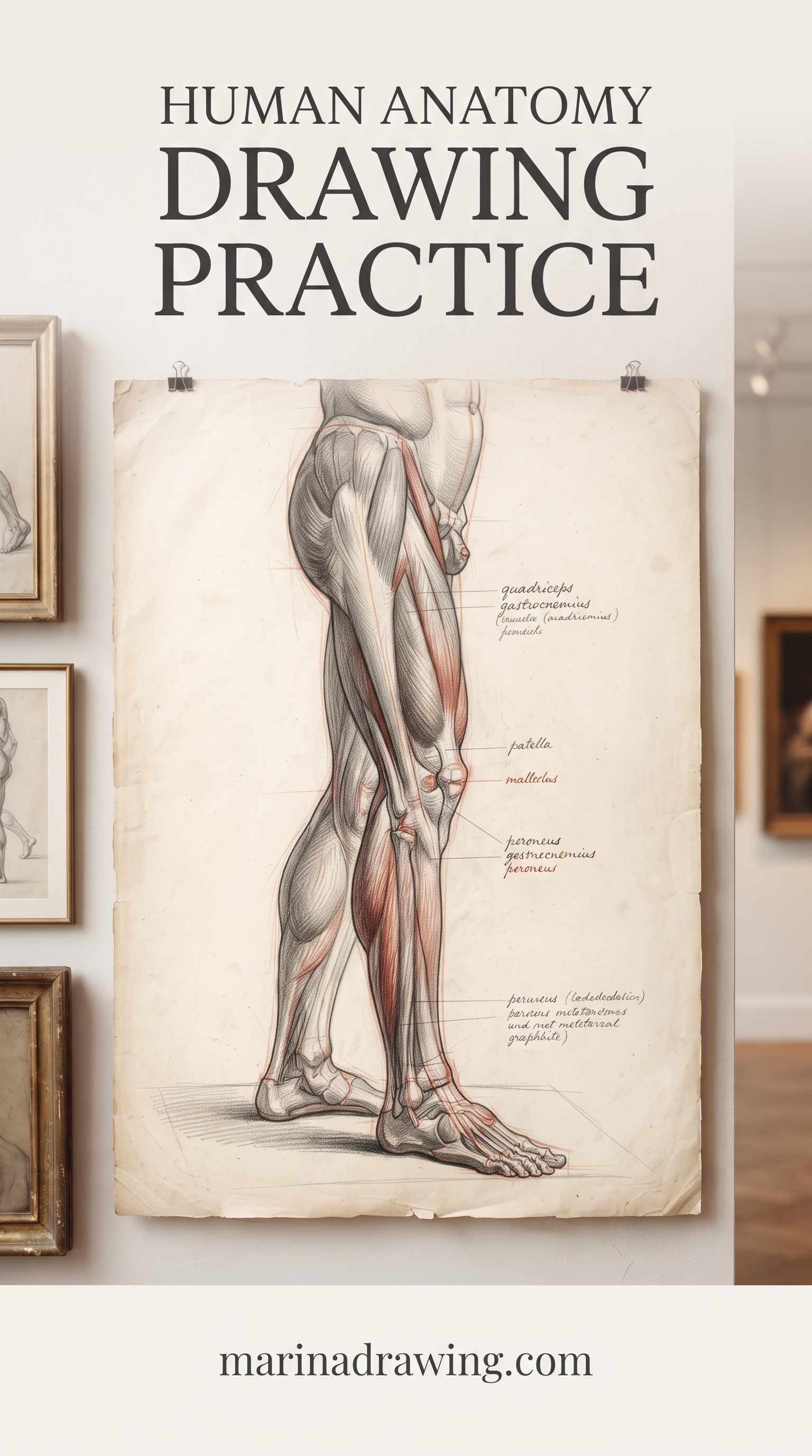 Anatomy drawing practice — a plaster anatomy cast used as a study reference, similar to anatomy drawing practice guide.