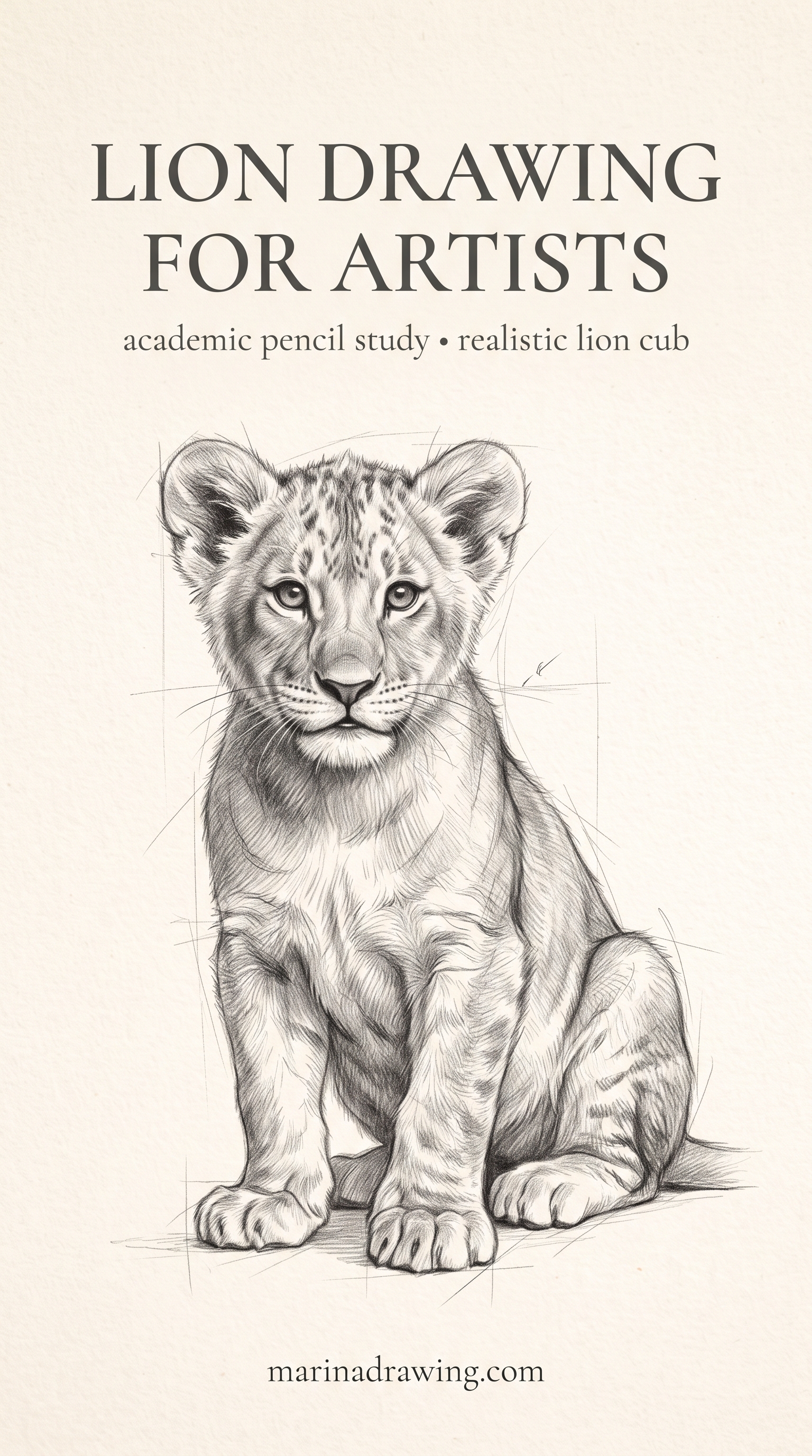 Lion Cub Drawing With Cute Proportions