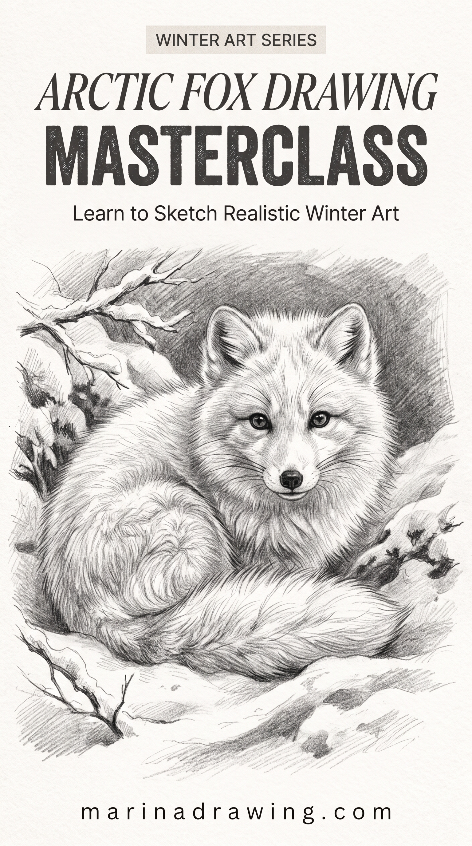 Fox Drawing Masterclass: Arctic Fox in Pencil