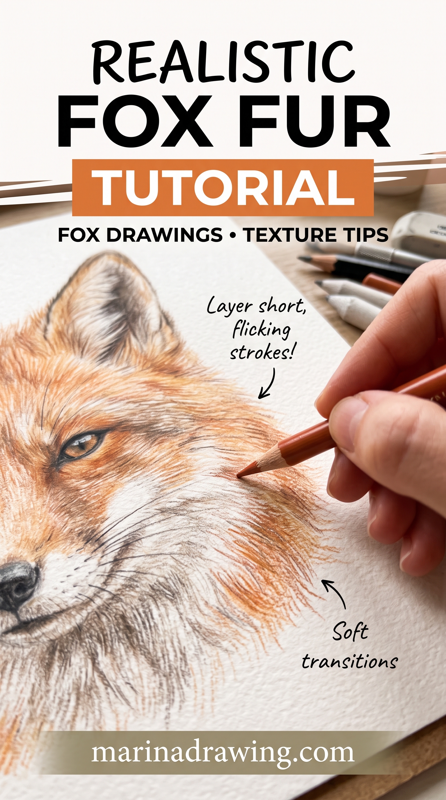 Realistic Fox Drawing: Fur Direction, Not Hair Count