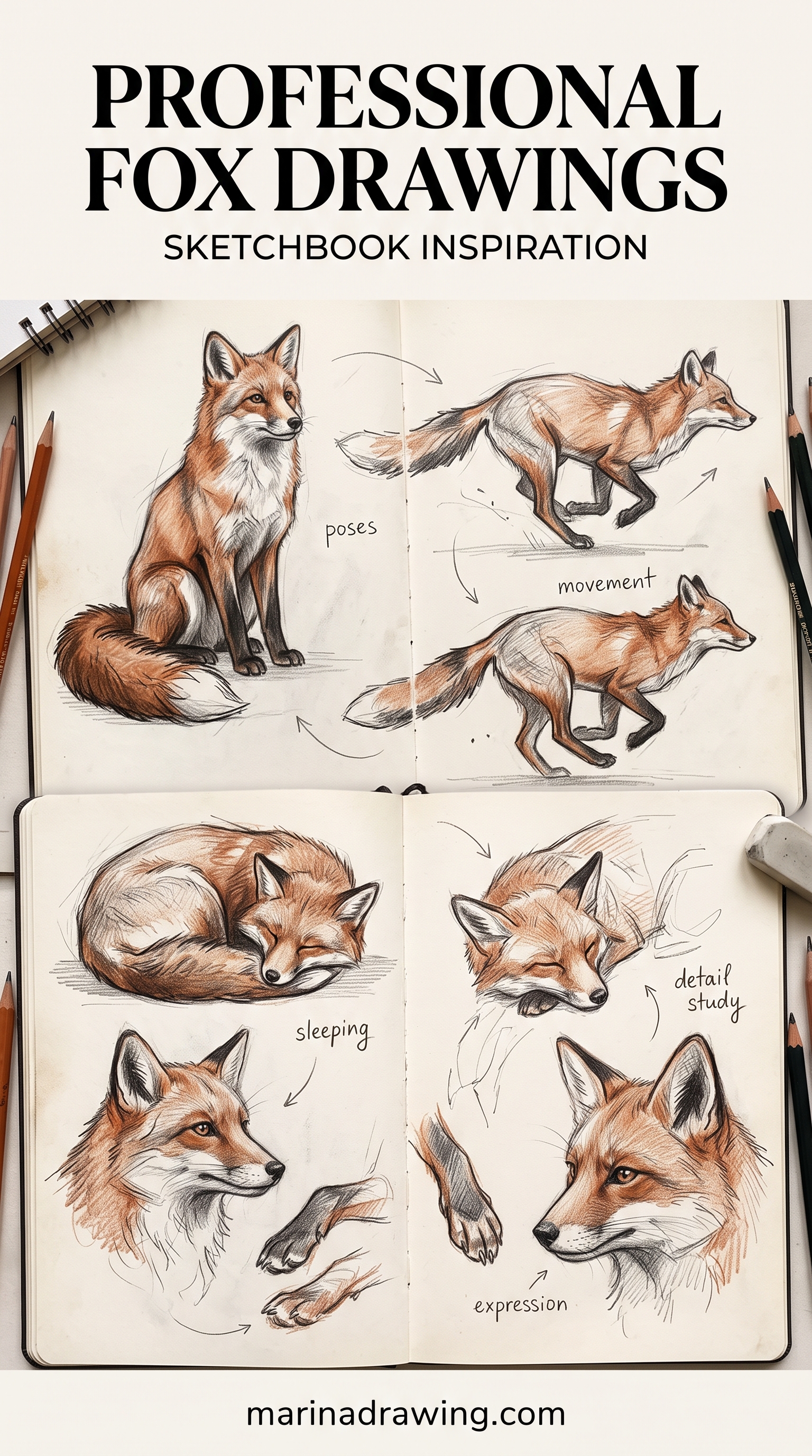 Fox Drawing Ideas: Twelve From a Sketchbook